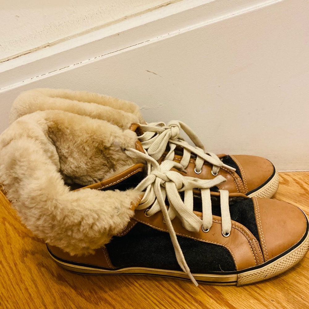 Tory Burch Benjamin Shearling Lined Sneakers - image 4